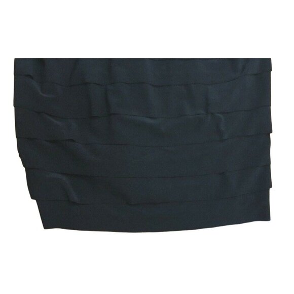 Little Black Evening Dress Evan Picone Tier Straps Mid Thigh Length Size 8 u - Picture 9 of 12